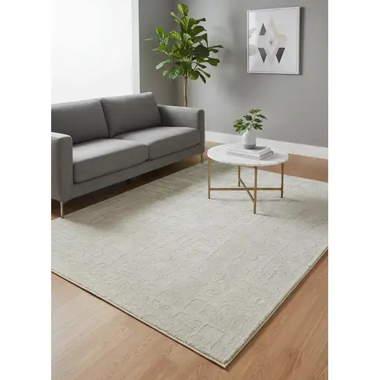 Gray And Beige Abstract Washable Area Rug Photo 1