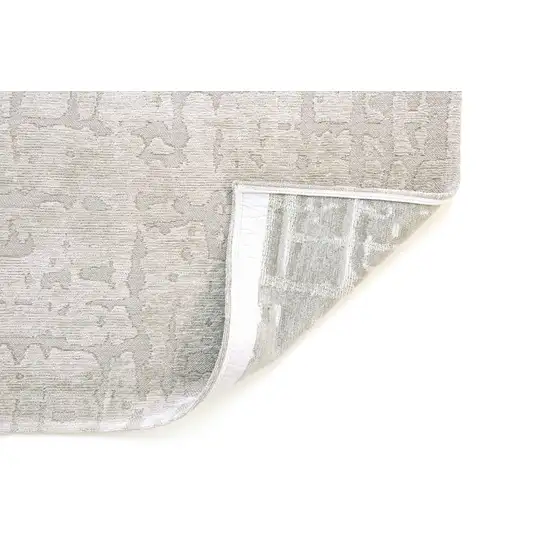 Gray And Beige Abstract Washable Area Rug Photo 4