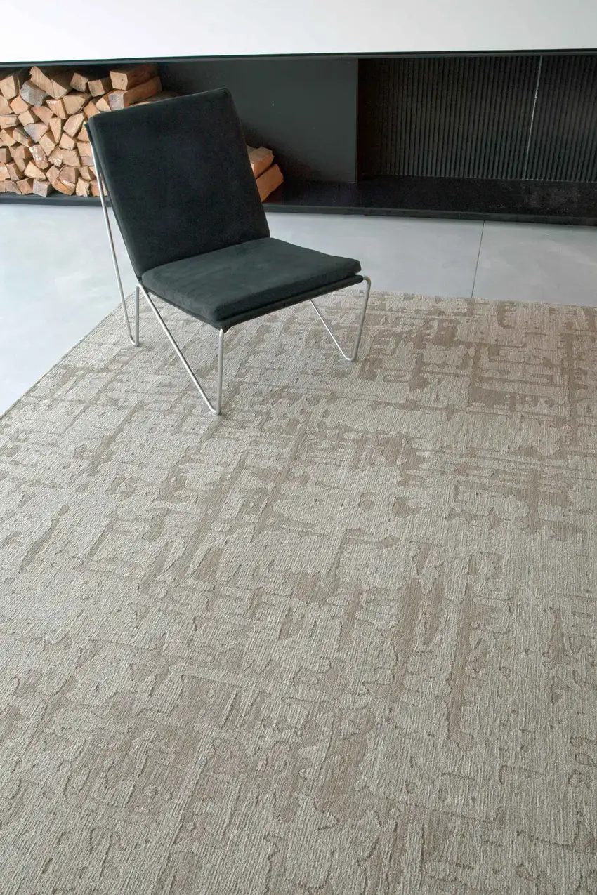 Gray And Beige Abstract Washable Area Rug Photo 6