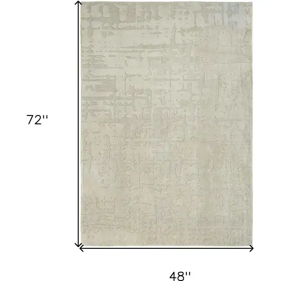 Gray And Beige Abstract ,Washable, Area Rug Photo 5