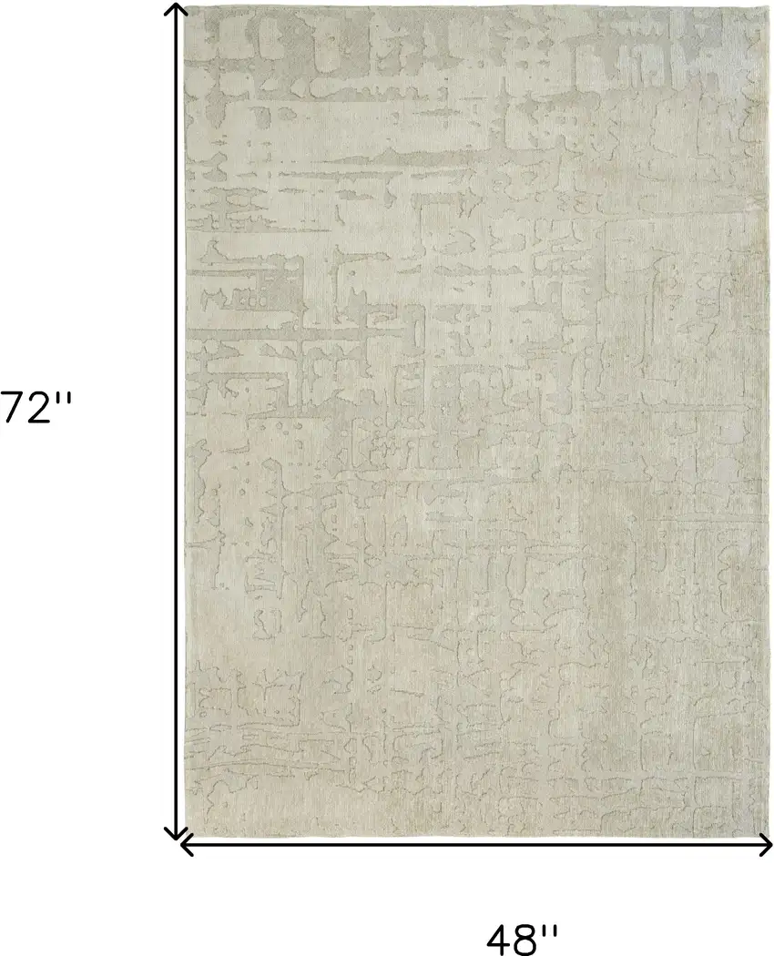 Gray And Beige Abstract ,Washable, Area Rug Photo 5