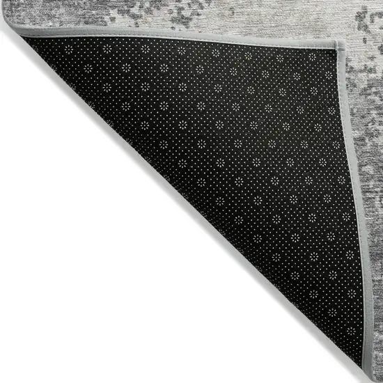 Gray And Beige Abstract Washable Indoor Outdoor Area Rug Photo 4