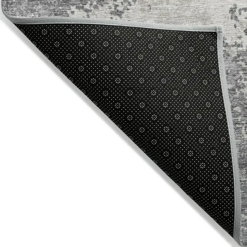 Gray And Beige Abstract Washable Indoor Outdoor Area Rug Photo 4