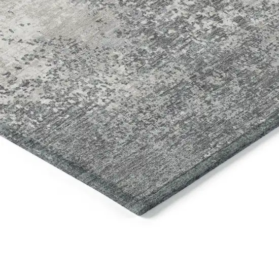 Gray And Beige Abstract Washable Indoor Outdoor Area Rug Photo 5