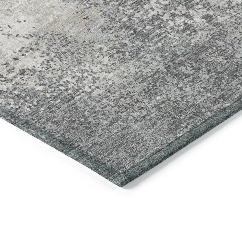 Gray And Beige Abstract Washable Indoor Outdoor Area Rug Photo 5