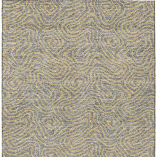 Gray And Beige Abstract Washable Indoor Outdoor Area Rug Photo 8