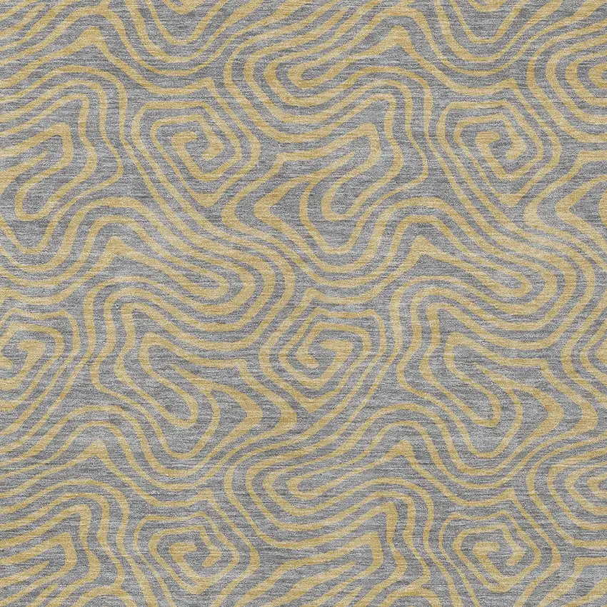 Gray And Beige Abstract Washable Indoor Outdoor Area Rug Photo 7