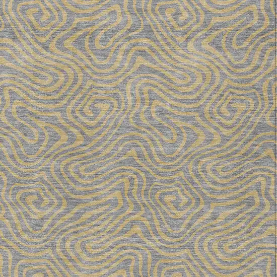 Gray And Beige Abstract Washable Indoor Outdoor Area Rug Photo 7