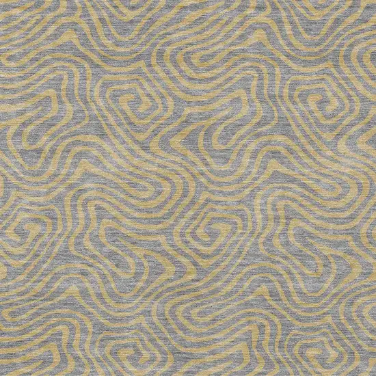Gray And Beige Abstract Washable Indoor Outdoor Area Rug Photo 7