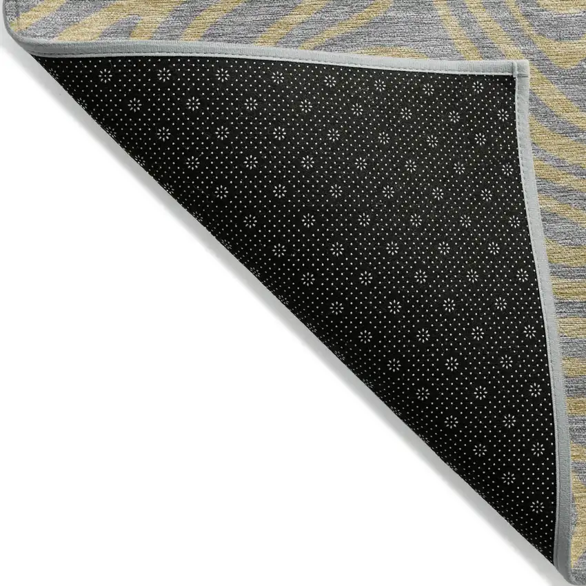 Gray And Beige Abstract Washable Indoor Outdoor Area Rug Photo 4