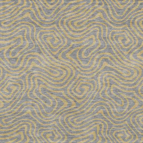 Gray And Beige Abstract Washable Indoor Outdoor Area Rug Photo 7