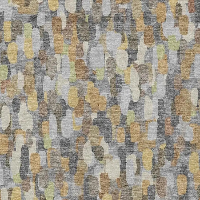 Gray And Beige Abstract Washable Indoor Outdoor Area Rug Photo 2