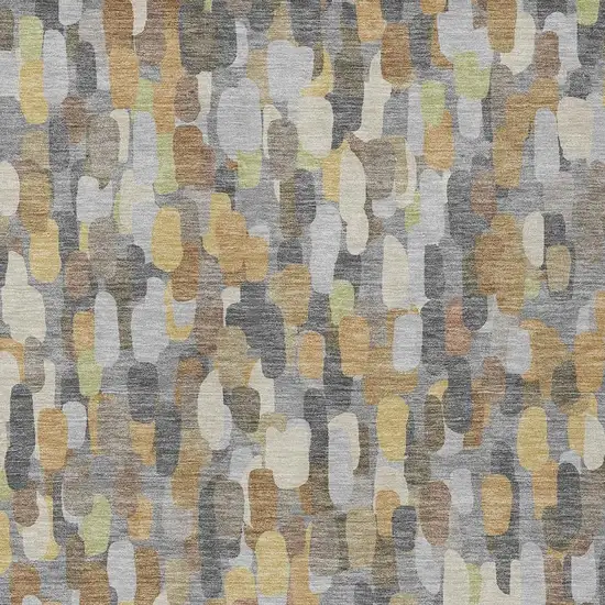 Gray And Beige Abstract Washable Indoor Outdoor Area Rug Photo 2