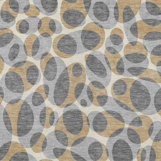 Gray And Beige Abstract Washable Indoor Outdoor Area Rug Photo 2