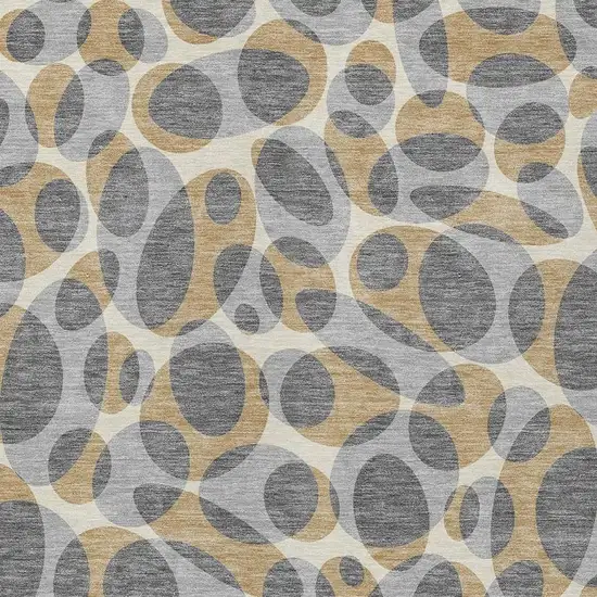 Gray And Beige Abstract Washable Indoor Outdoor Area Rug Photo 2