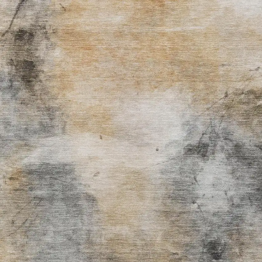 Gray And Beige Abstract Washable Indoor Outdoor Area Rug Photo 5