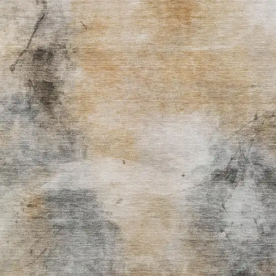 Gray And Beige Abstract Washable Indoor Outdoor Area Rug Photo 7