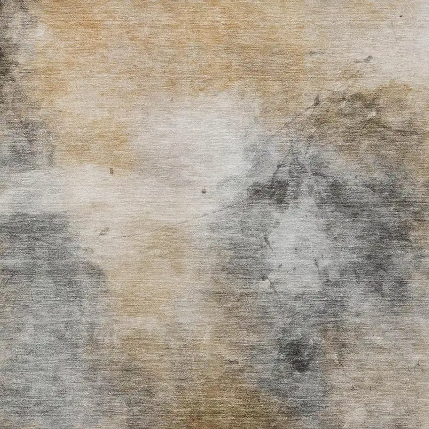 Gray And Beige Abstract Washable Indoor Outdoor Area Rug Photo 9