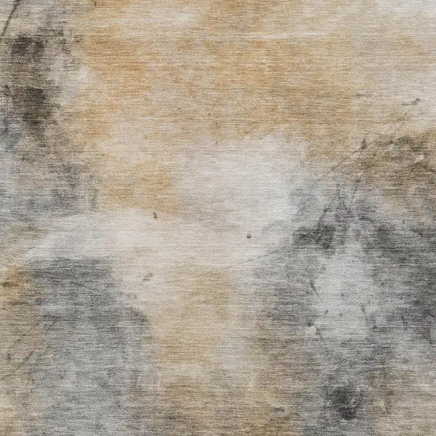 Gray And Beige Abstract Washable Indoor Outdoor Area Rug Photo 9