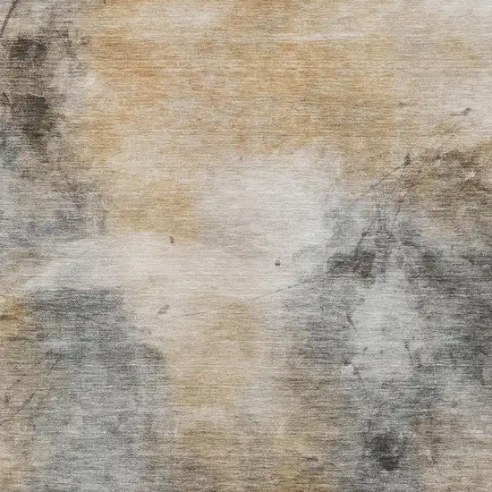 Gray And Beige Abstract Washable Indoor Outdoor Area Rug Photo 5