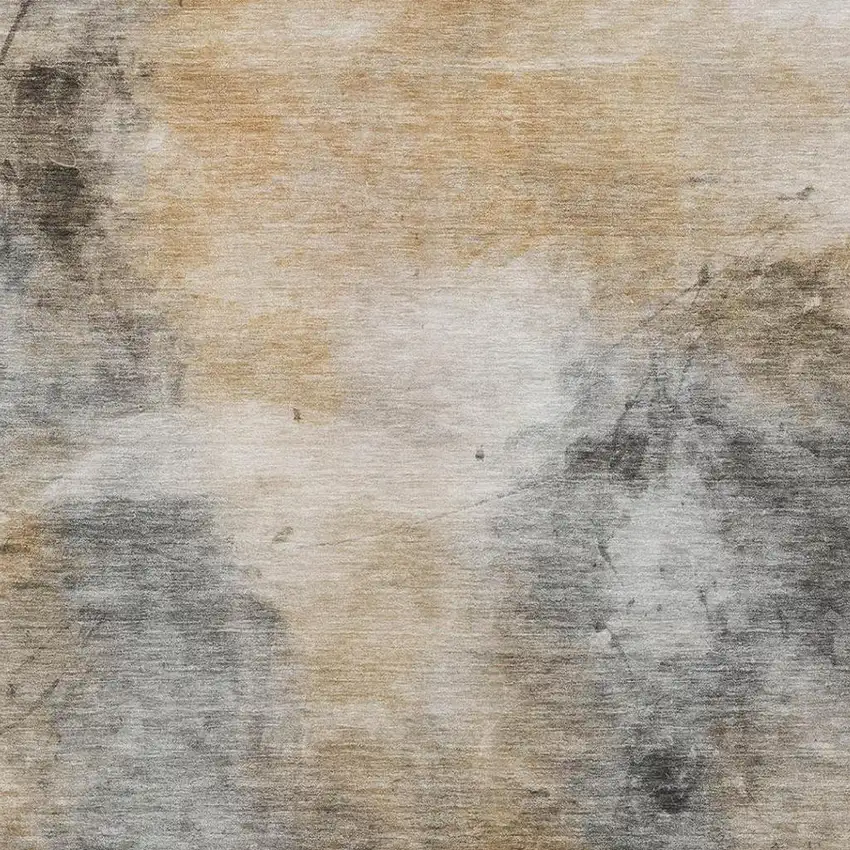 Gray And Beige Abstract Washable Indoor Outdoor Area Rug Photo 5