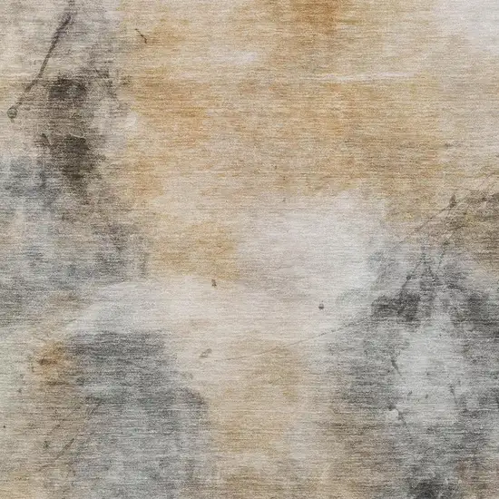 Gray And Beige Abstract Washable Indoor Outdoor Area Rug Photo 6