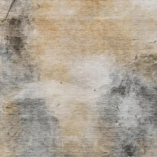 Gray And Beige Abstract Washable Indoor Outdoor Area Rug Photo 9