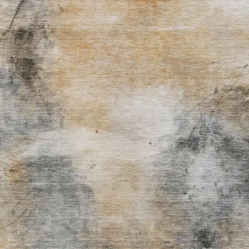Gray And Beige Abstract Washable Indoor Outdoor Area Rug Photo 9