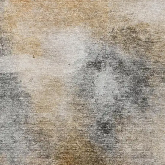 Gray And Beige Abstract Washable Indoor Outdoor Area Rug Photo 6