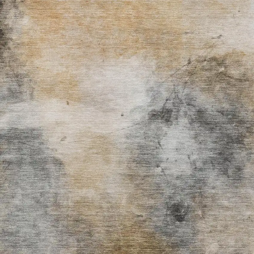 Gray And Beige Abstract Washable Indoor Outdoor Area Rug Photo 5