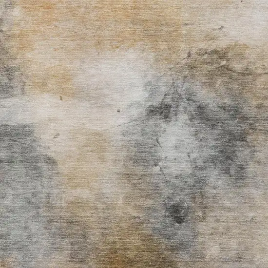 Gray And Beige Abstract Washable Indoor Outdoor Area Rug Photo 4