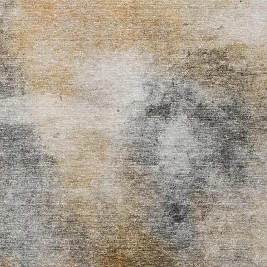 Gray And Beige Abstract Washable Indoor Outdoor Area Rug Photo 4