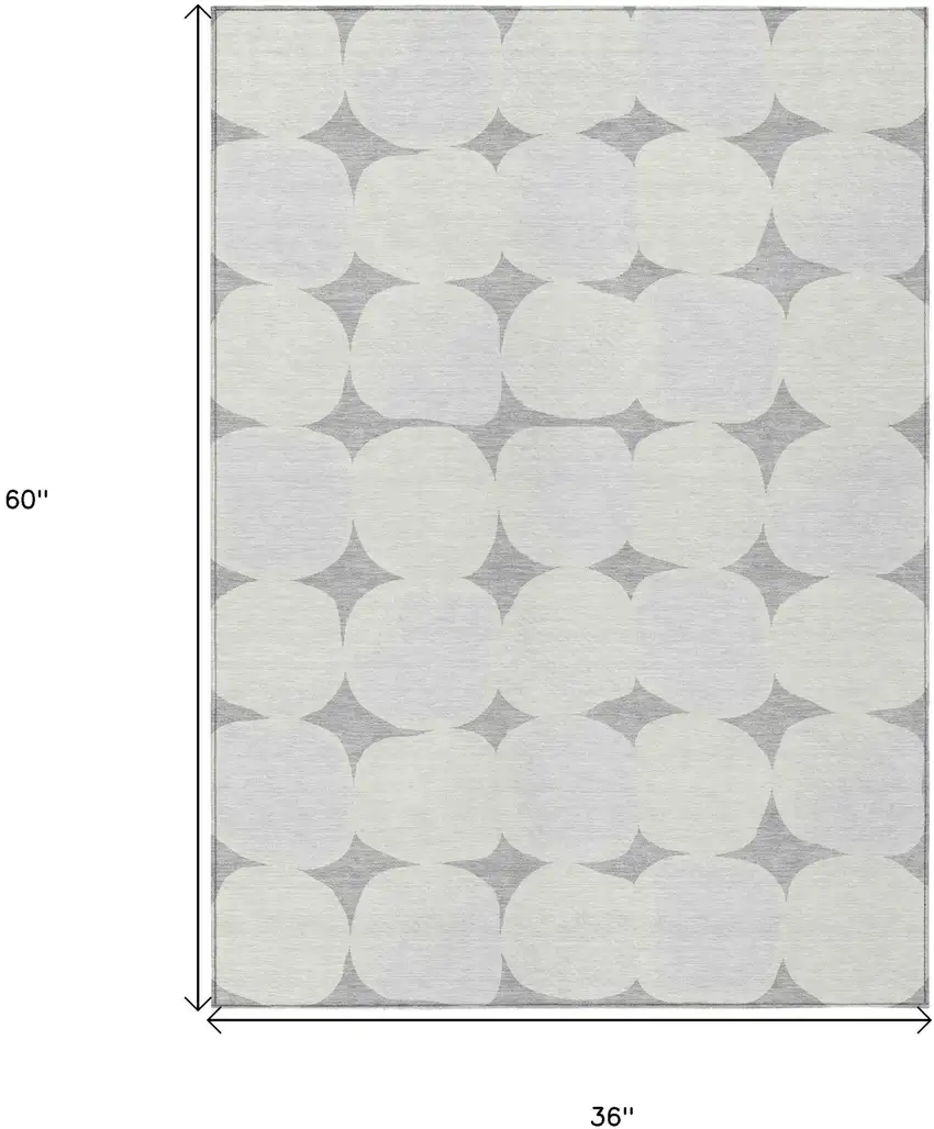 Gray And Beige Abstract Washable Indoor Outdoor Area Rug Photo 3