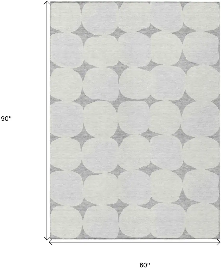 Gray And Beige Abstract Washable Indoor Outdoor Area Rug Photo 3