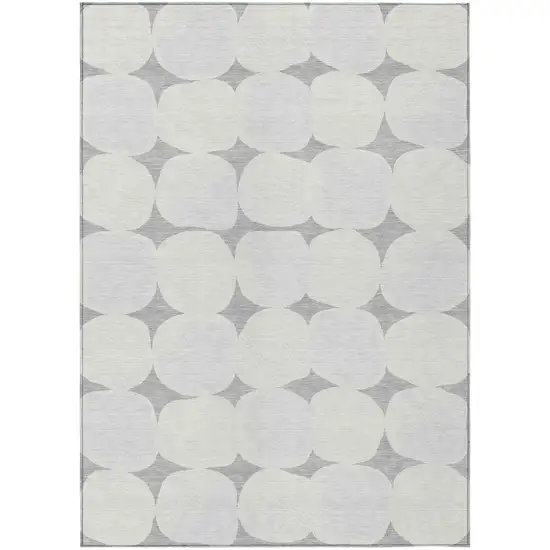 Gray And Beige Abstract Washable Indoor Outdoor Area Rug Photo 2