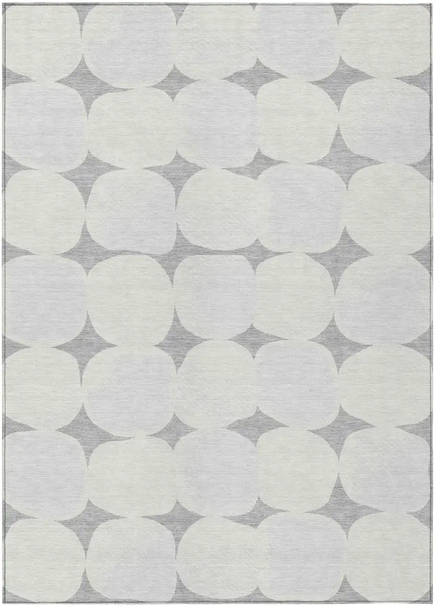 Gray And Beige Abstract Washable Indoor Outdoor Area Rug Photo 2