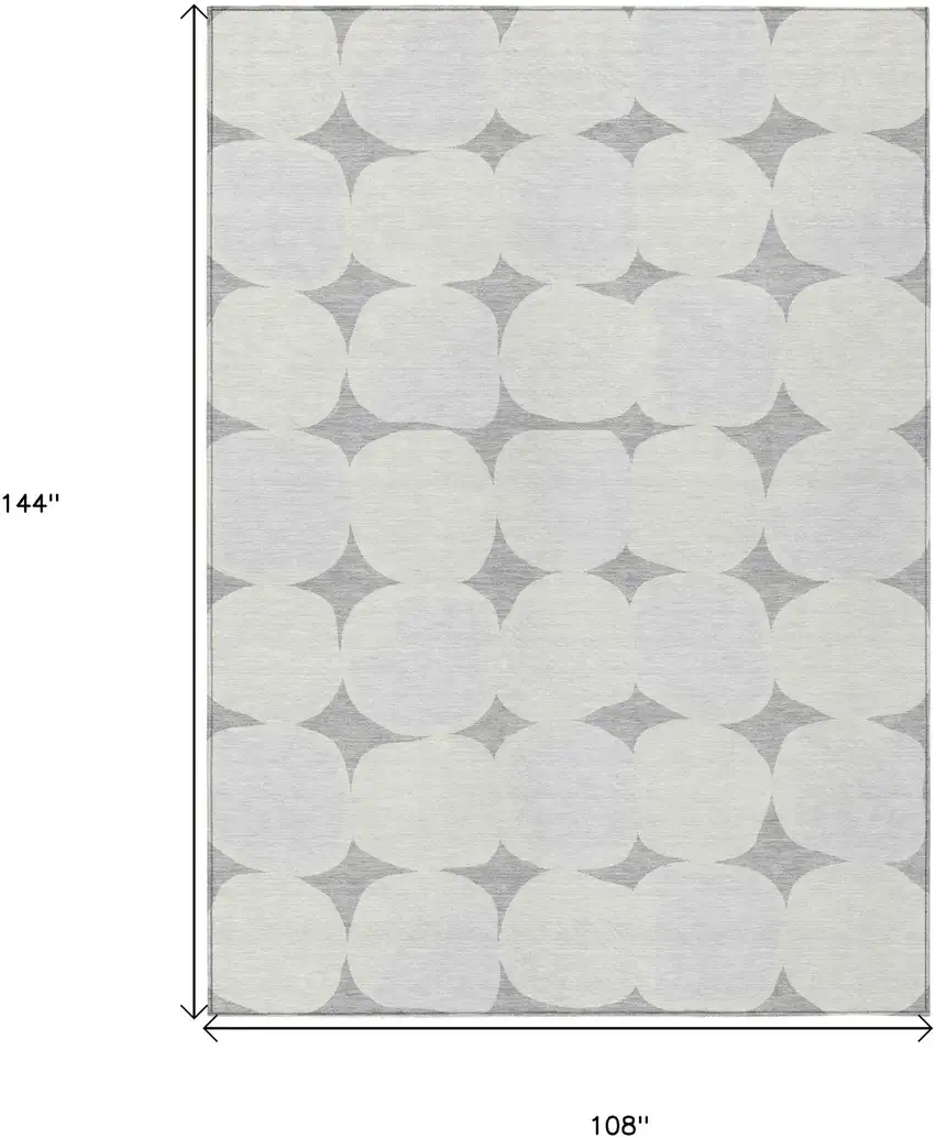 Gray And Beige Abstract Washable Indoor Outdoor Area Rug Photo 3