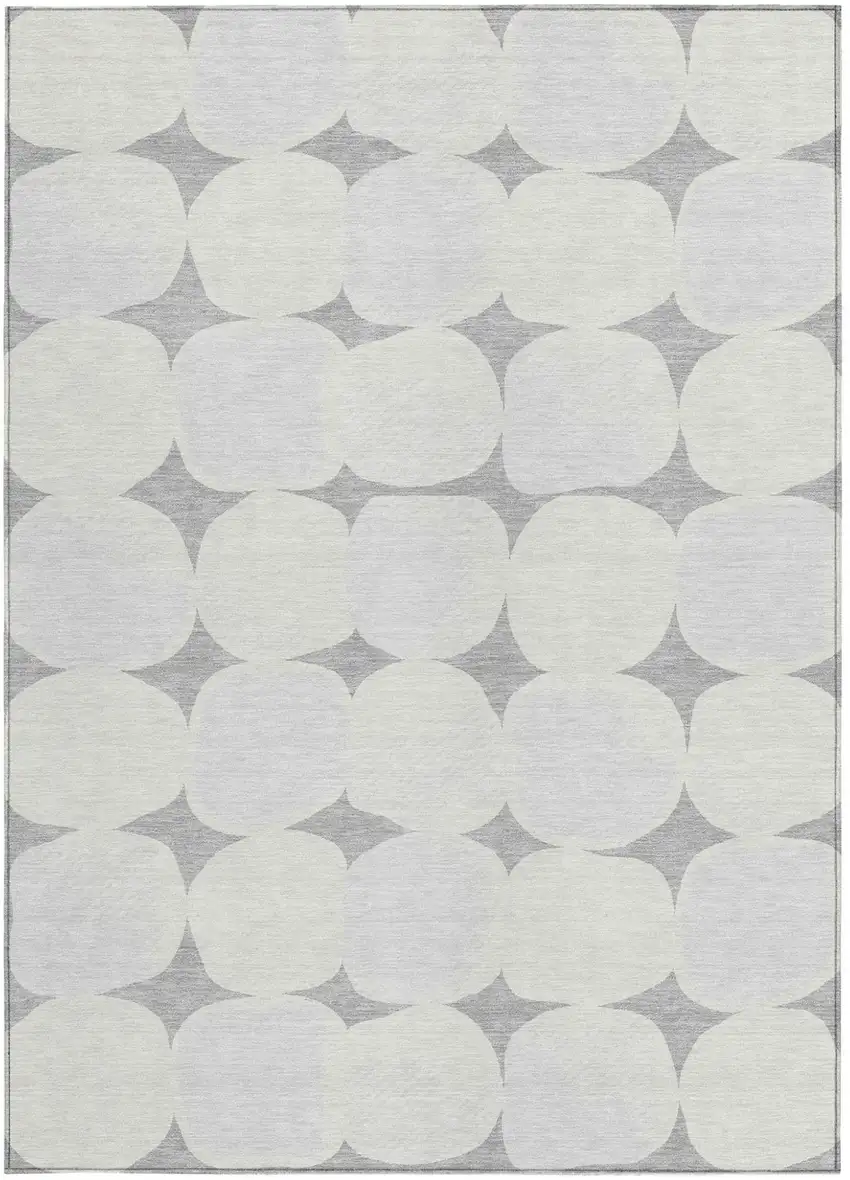 Gray And Beige Abstract Washable Indoor Outdoor Area Rug Photo 7