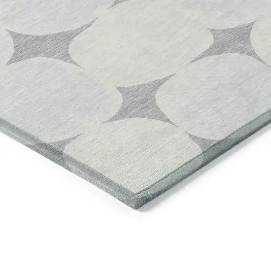Gray And Beige Abstract Washable Indoor Outdoor Area Rug Photo 5
