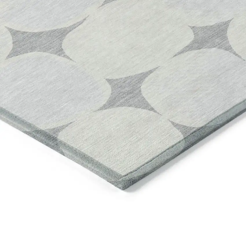 Gray And Beige Abstract Washable Indoor Outdoor Area Rug Photo 5