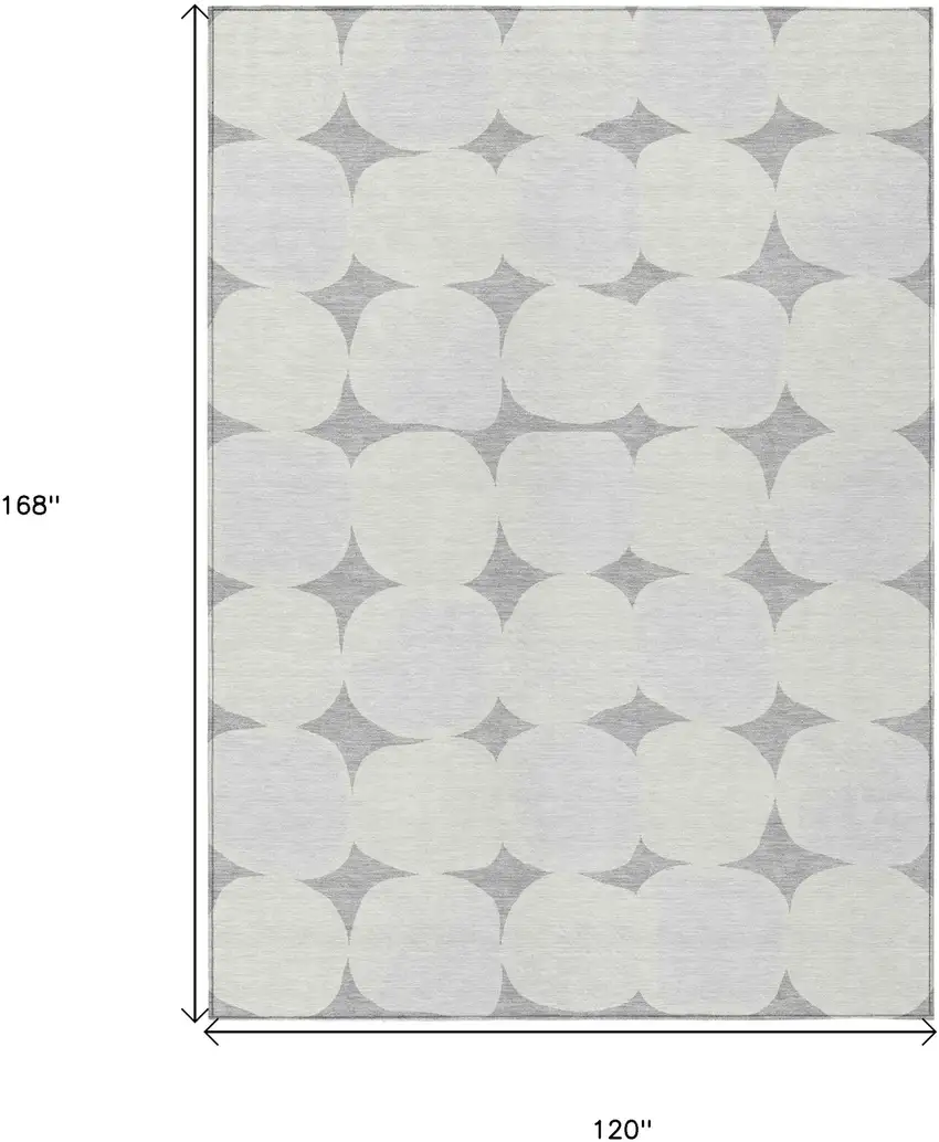 Gray And Beige Abstract Washable Indoor Outdoor Area Rug Photo 3