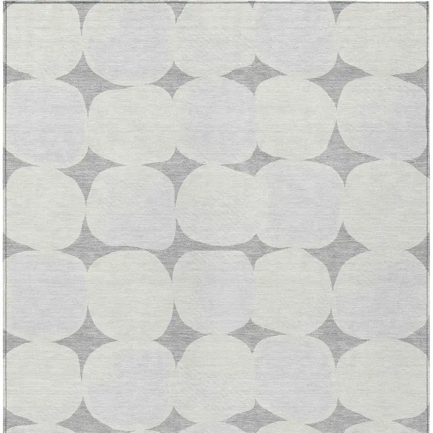 Gray And Beige Abstract Washable Indoor Outdoor Area Rug Photo 7