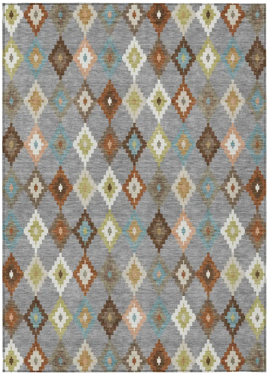 Gray And Beige Aztec Washable Indoor Outdoor Area Rug Photo 2