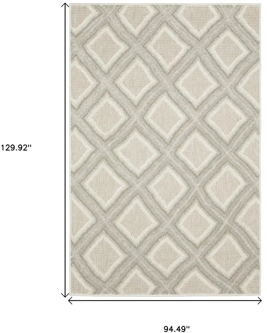 Gray And Beige Diamond Area Rug Photo 3