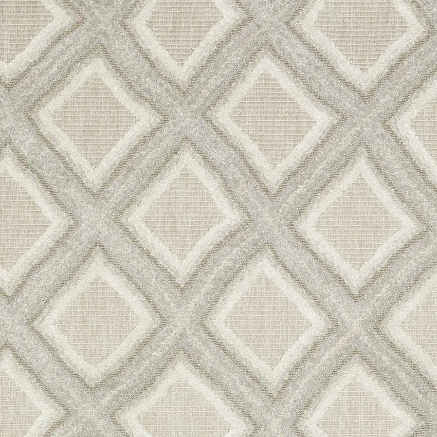 Gray And Beige Diamond Area Rug Photo 6