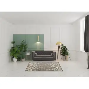 Photo of Gray And Beige Floral Area Rug