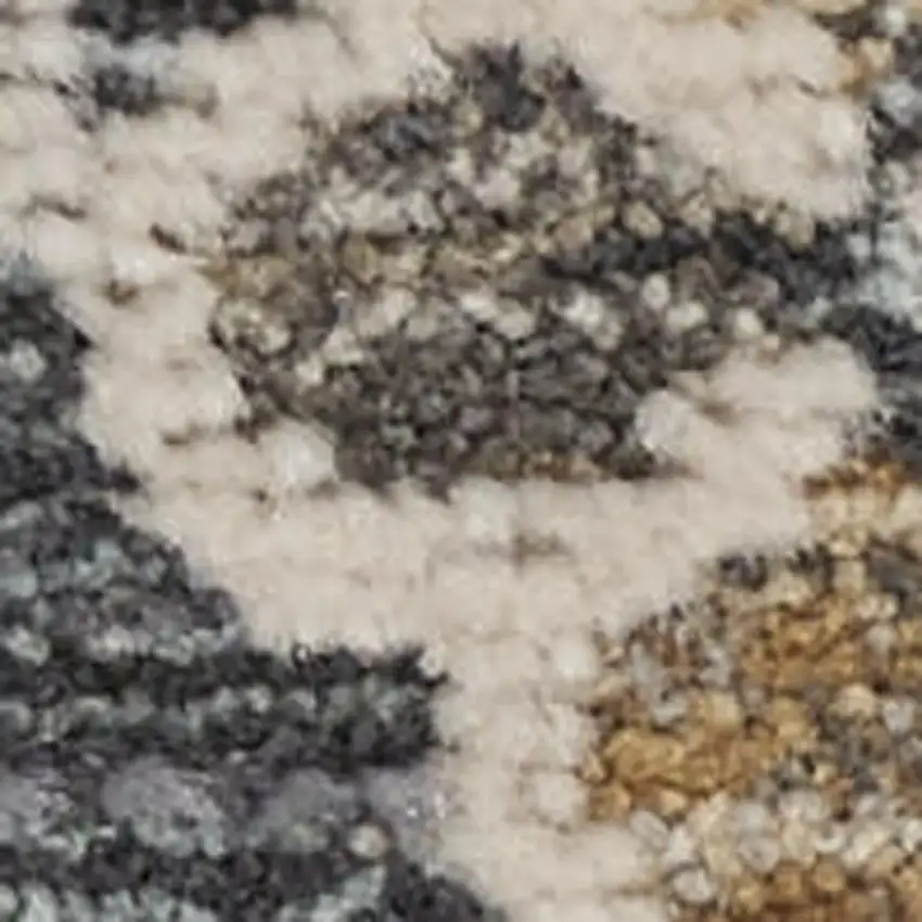 Gray And Beige Floral Area Rug Photo 2