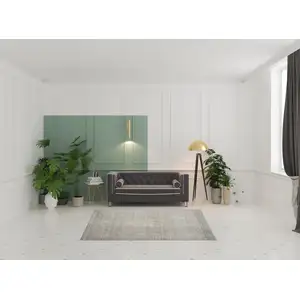 Photo of Gray And Beige Floral Non Skid Area Rug With Fringe