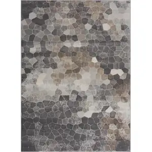 Photo of Gray And Beige Geometric Area Rug