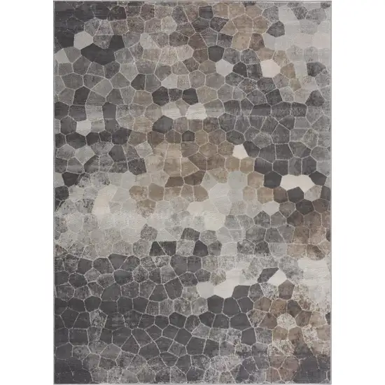 Gray And Beige Geometric Area Rug Photo 1